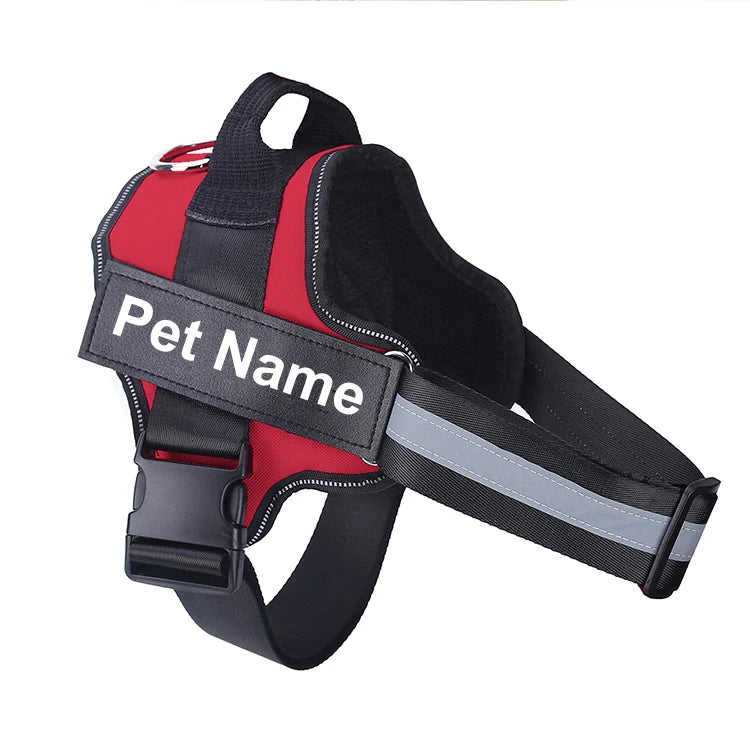 No-Pull Reflective Dog Harness - Custom ID Patch for Safe Outdoor Adventures