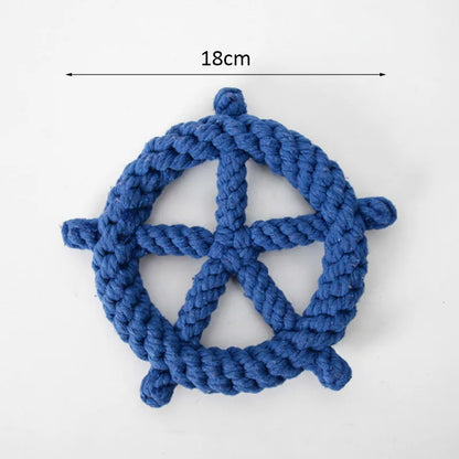 Colorful Handmade Cotton Rope Dog Chew Toy - Carrot, Bone, Pear, Octopus, Starfish, Crab and more