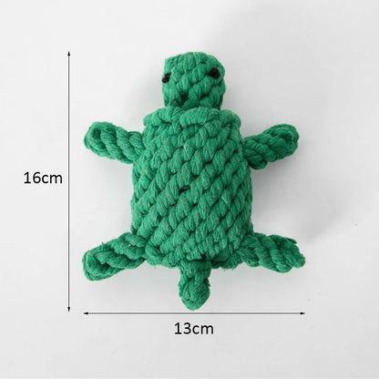 Colorful Handmade Cotton Rope Dog Chew Toy - Carrot, Bone, Pear, Octopus, Starfish, Crab and more