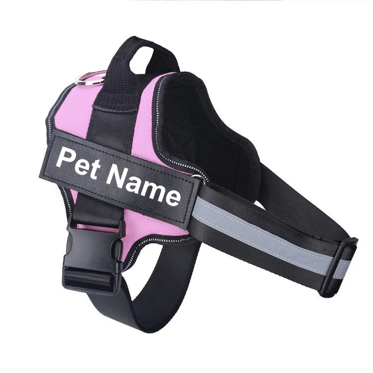 No-Pull Reflective Dog Harness - Custom ID Patch for Safe Outdoor Adventures
