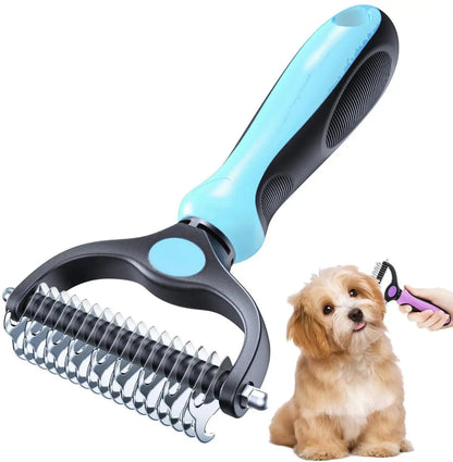 Ultimate Tangle-Free Grooming Brush - Double-Sided Shedding & Dematting Tool for Dogs & Cats