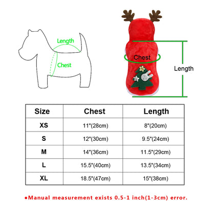 Festive Santa Costume for Pets - Cozy Christmas Hoodie for Small Dogs & Cats