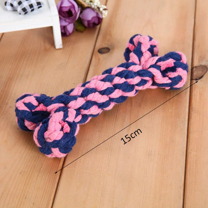 Colorful Handmade Cotton Rope Dog Chew Toy - Carrot, Bone, Pear, Octopus, Starfish, Crab and more