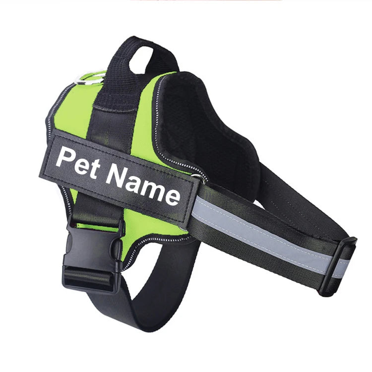 No-Pull Reflective Dog Harness - Custom ID Patch for Safe Outdoor Adventures