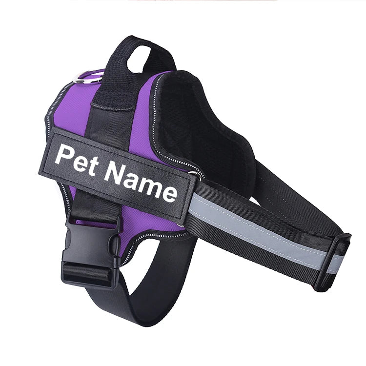 No-Pull Reflective Dog Harness - Custom ID Patch for Safe Outdoor Adventures