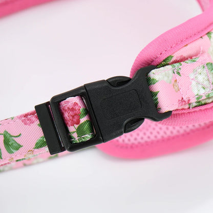 Adjustable Nylon Mesh Harness, Collar with Engraving & Leash Set for Small to Medium Pets