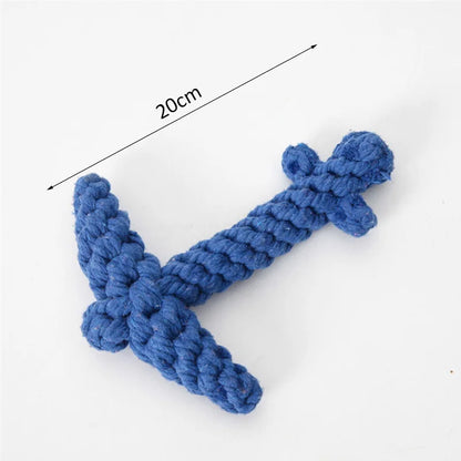 Colorful Handmade Cotton Rope Dog Chew Toy - Carrot, Bone, Pear, Octopus, Starfish, Crab and more