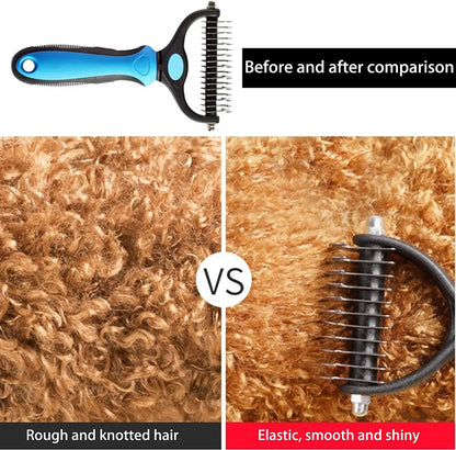 Ultimate Tangle-Free Grooming Brush - Double-Sided Shedding & Dematting Tool for Dogs & Cats