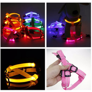 USB Rechargeable Luminous Dog Harness No Pull LED