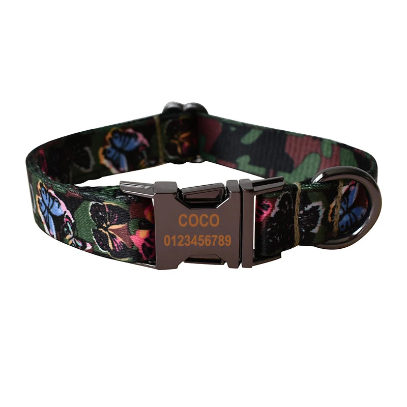 HeritagePaws Ethnic Dog Collar & Leash Set - Custom Engraved for All Breeds