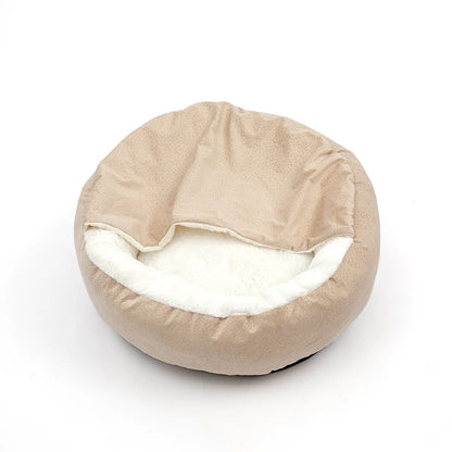Snuggle Haven Orthopedic Pet Bed with Cozy Hooded Blanket - Barking Meows