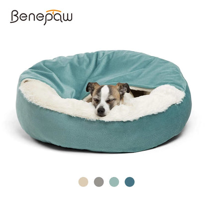 Snuggle Haven Orthopedic Pet Bed with Cozy Hooded Blanket - Barking Meows