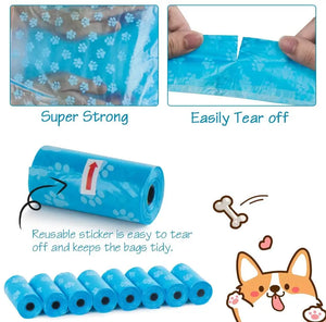 Pet Poop Bags for Dogs Cat with Leash Clip and Bone Bag Dispenser