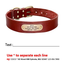 Load image into Gallery viewer, Personalized Leather Dog Collar Leash Set Free Engraved Nameplate