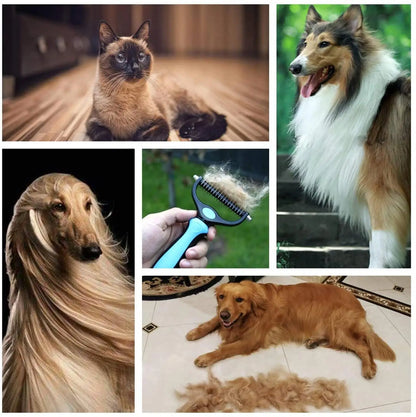 Ultimate Tangle-Free Grooming Brush - Double-Sided Shedding & Dematting Tool for Dogs & Cats