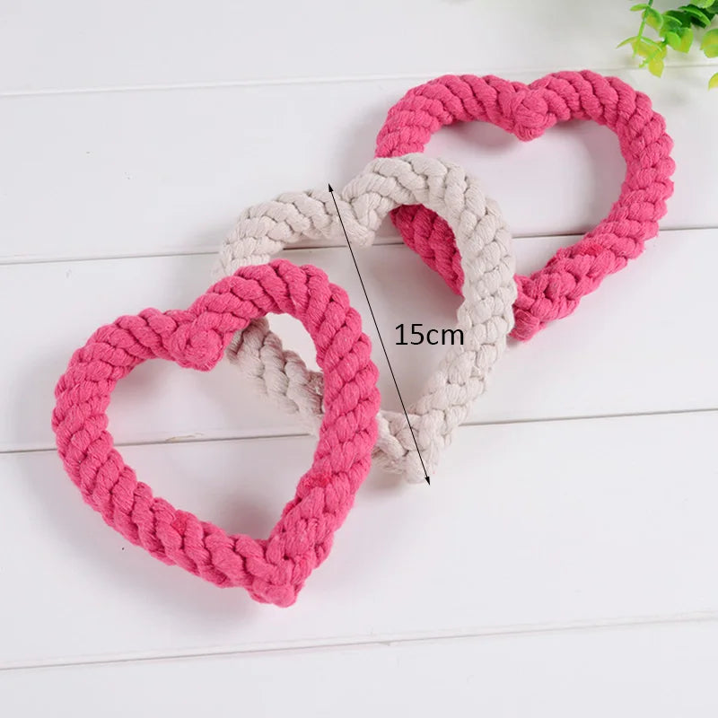 Colorful Handmade Cotton Rope Dog Chew Toy - Carrot, Bone, Pear, Octopus, Starfish, Crab and more