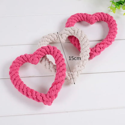 Colorful Handmade Cotton Rope Dog Chew Toy - Carrot, Bone, Pear, Octopus, Starfish, Crab and more