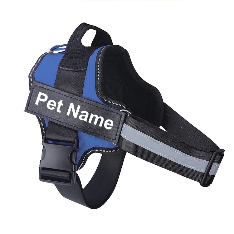 No-Pull Reflective Dog Harness - Custom ID Patch for Safe Outdoor Adventures