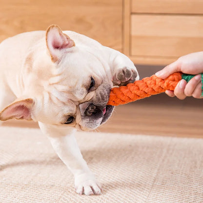 Colorful Handmade Cotton Rope Dog Chew Toy - Carrot, Bone, Pear, Octopus, Starfish, Crab and more