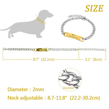LuxeLink Customized Cat Chain Collar – Premium Engravable Anti-Lost Metal ID Necklace for Kittens and Small Dogs