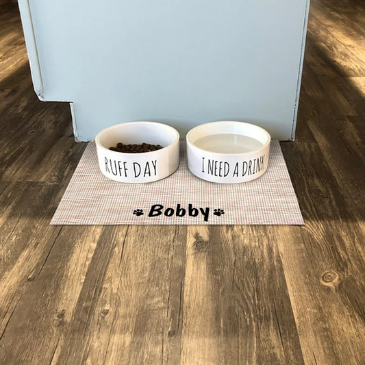 Personalized Waterproof Pet Placemat - Custom Name Feeding Mat for Dogs & Cats