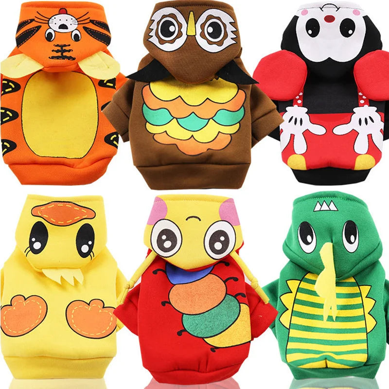 CozyPaw Cartoon Character Cotton Hoodie – Warm Autumn & Winter Apparel for Dogs & Cats