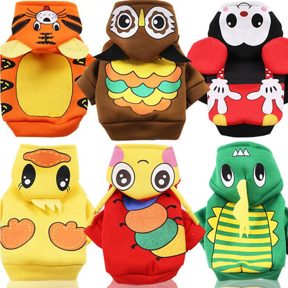 CozyPaw Cartoon Character Cotton Hoodie – Warm Autumn & Winter Apparel for Dogs & Cats