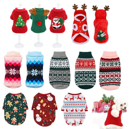 Festive Santa Costume for Pets - Cozy Christmas Hoodie for Small Dogs & Cats