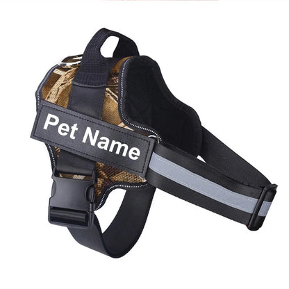 No-Pull Reflective Dog Harness - Custom ID Patch for Safe Outdoor Adventures