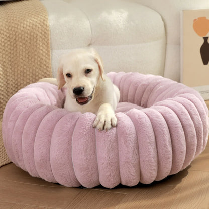 SnuggleNest Plush Pet Bed - Cozy Winter Retreat for Cats and Dogs