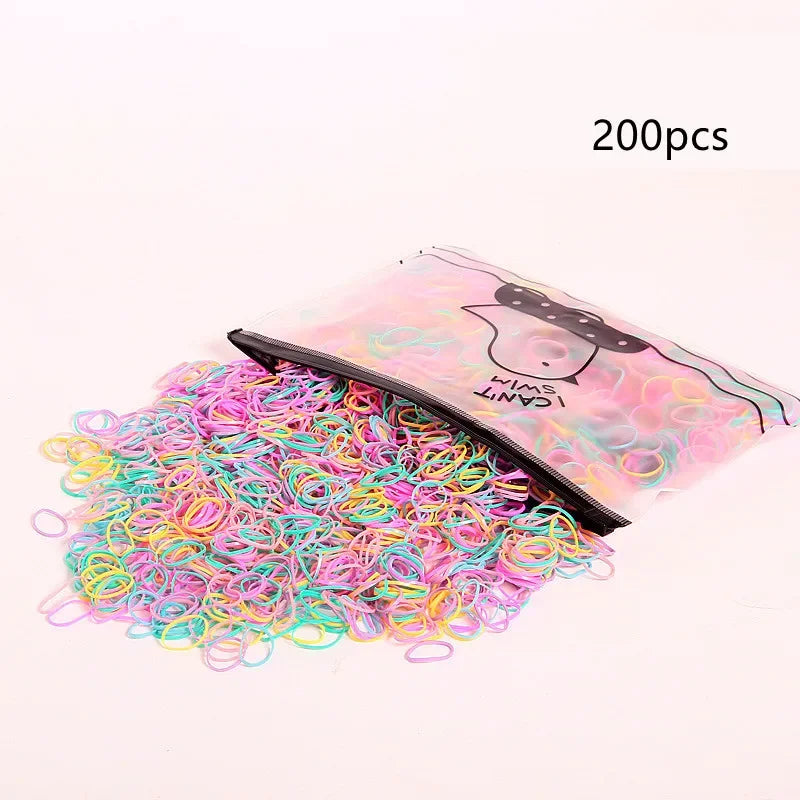 High-Elasticity Pet Hair Bands – 200-Piece Vibrant Grooming Set