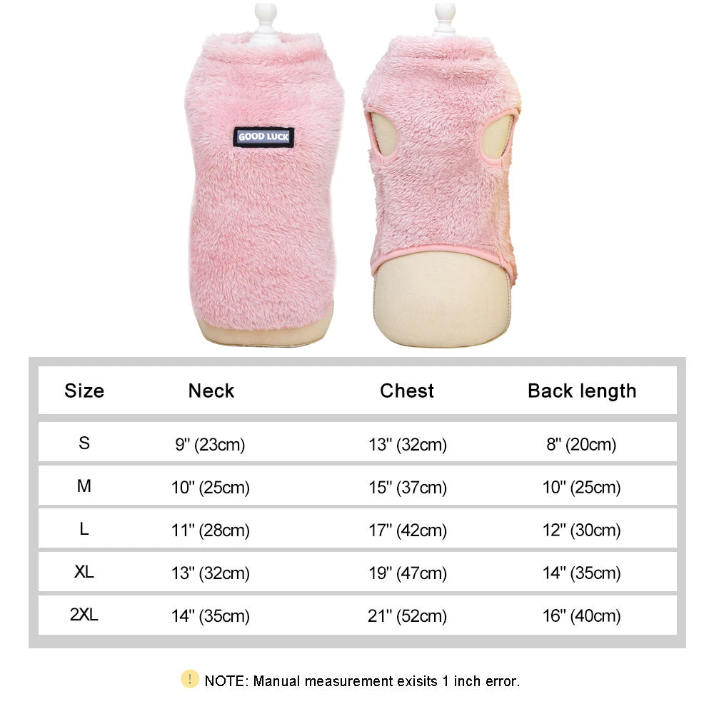 Cozy Coral Fleece Pet Vest – Warm Sweater for Small Breeds