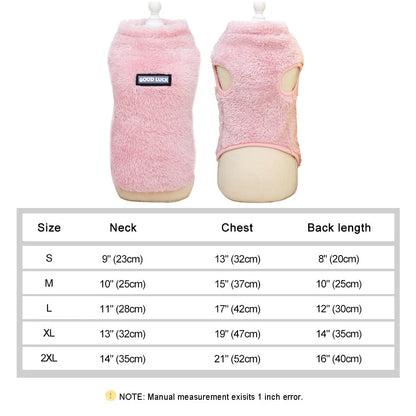 Cozy Coral Fleece Pet Vest – Warm Sweater for Small Breeds
