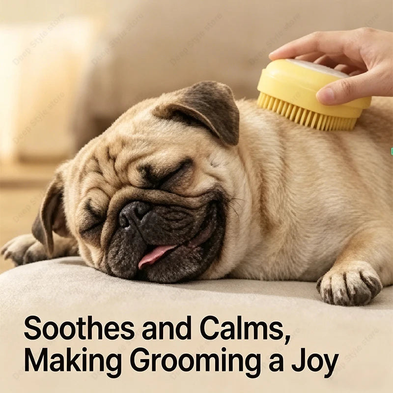 BubbleSpa Silicone Bath Massage Brush – Multifunctional Shampoo-Dispensing Grooming Brush