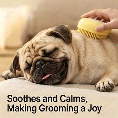 BubbleSpa Silicone Bath Massage Brush – Multifunctional Shampoo-Dispensing Grooming Brush