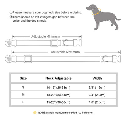 PawSecure Custom Engraved Nylon Dog Collar – Anti-Lost Waterproof Protection for All Breeds