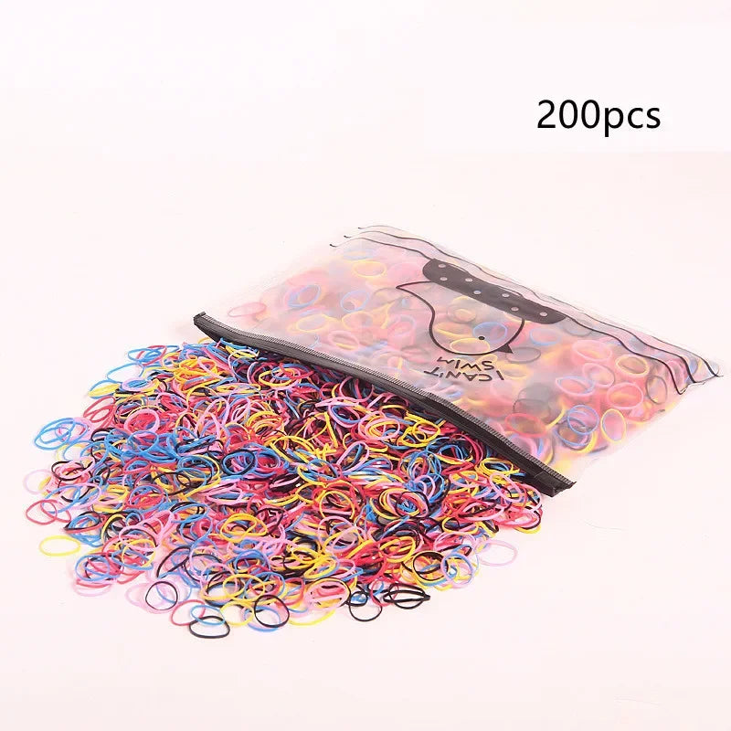 High-Elasticity Pet Hair Bands – 200-Piece Vibrant Grooming Set