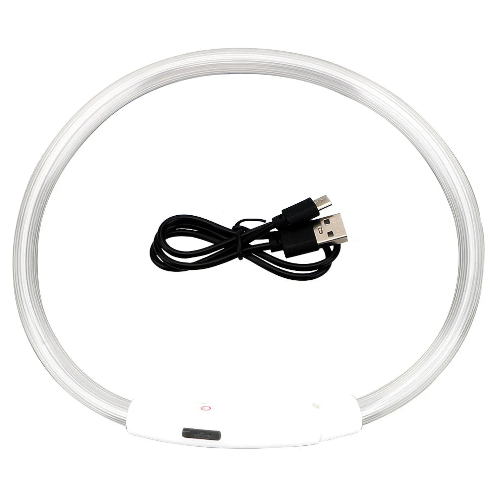NightGlow USB Rechargeable LED Safety Collar – High-Visibility Cut-to-Fit Loss Prevention Collar