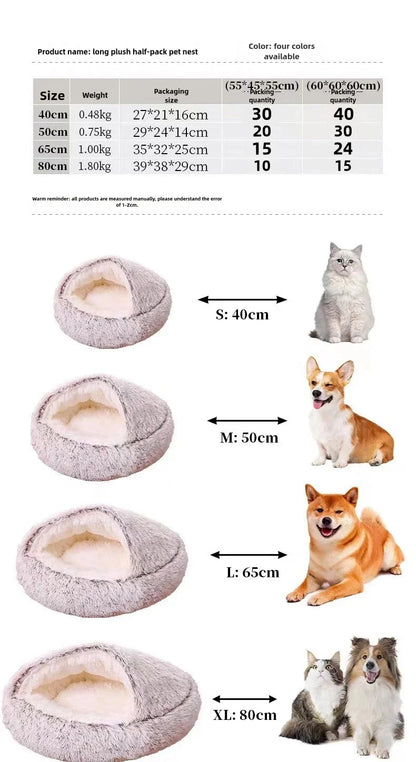 Cozy Cuddle Plush Nest: 2-in-1 Cat & Puppy Bed for Ultimate Warmth