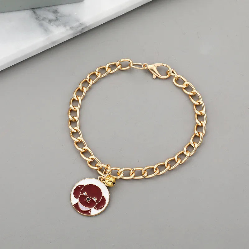 PawChic Gold-Tone Chain Collar – Fashionable Pendant with Bells for Puppies and Cats