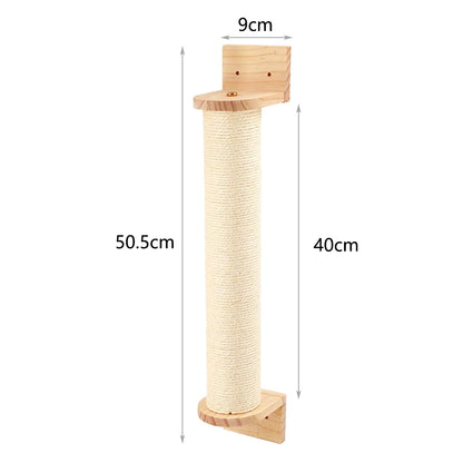 Cat Climbing Shelf Wall Mounted Four Step Stairway With Sisal Scratching
