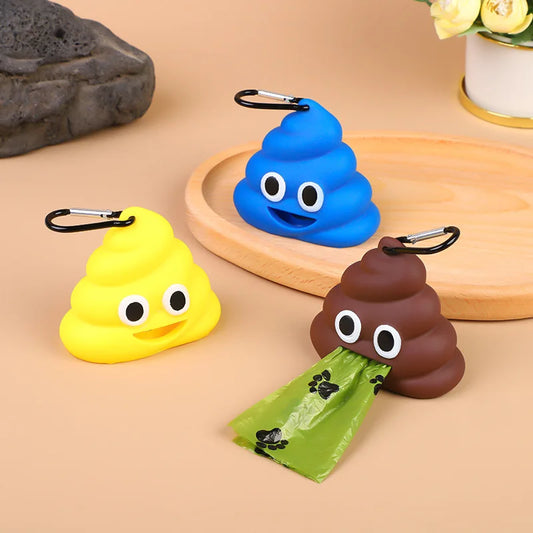 Portable Dog Waste Bag Dispenser – Fecal Shape Cleaning Tool