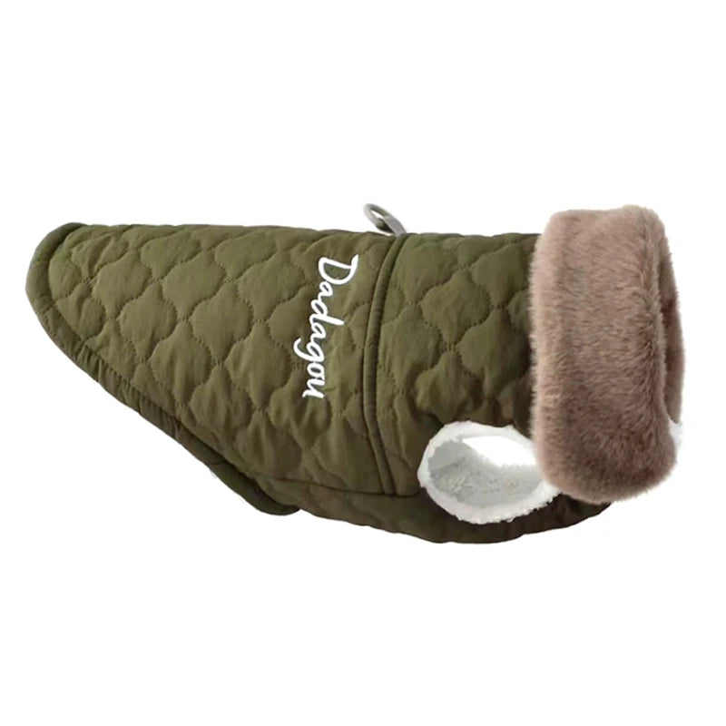 Waterproof Fur Collar Dog Jacket with Warm Fleece Lining