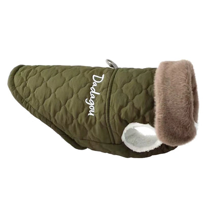 Waterproof Fur Collar Dog Jacket with Warm Fleece Lining