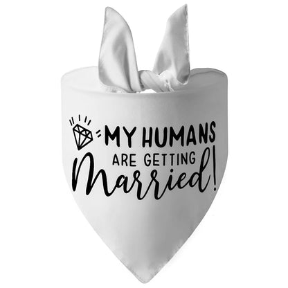 EverAfter Engagement & Wedding Pet Bandana – Charming Announcement Triangle Scarf