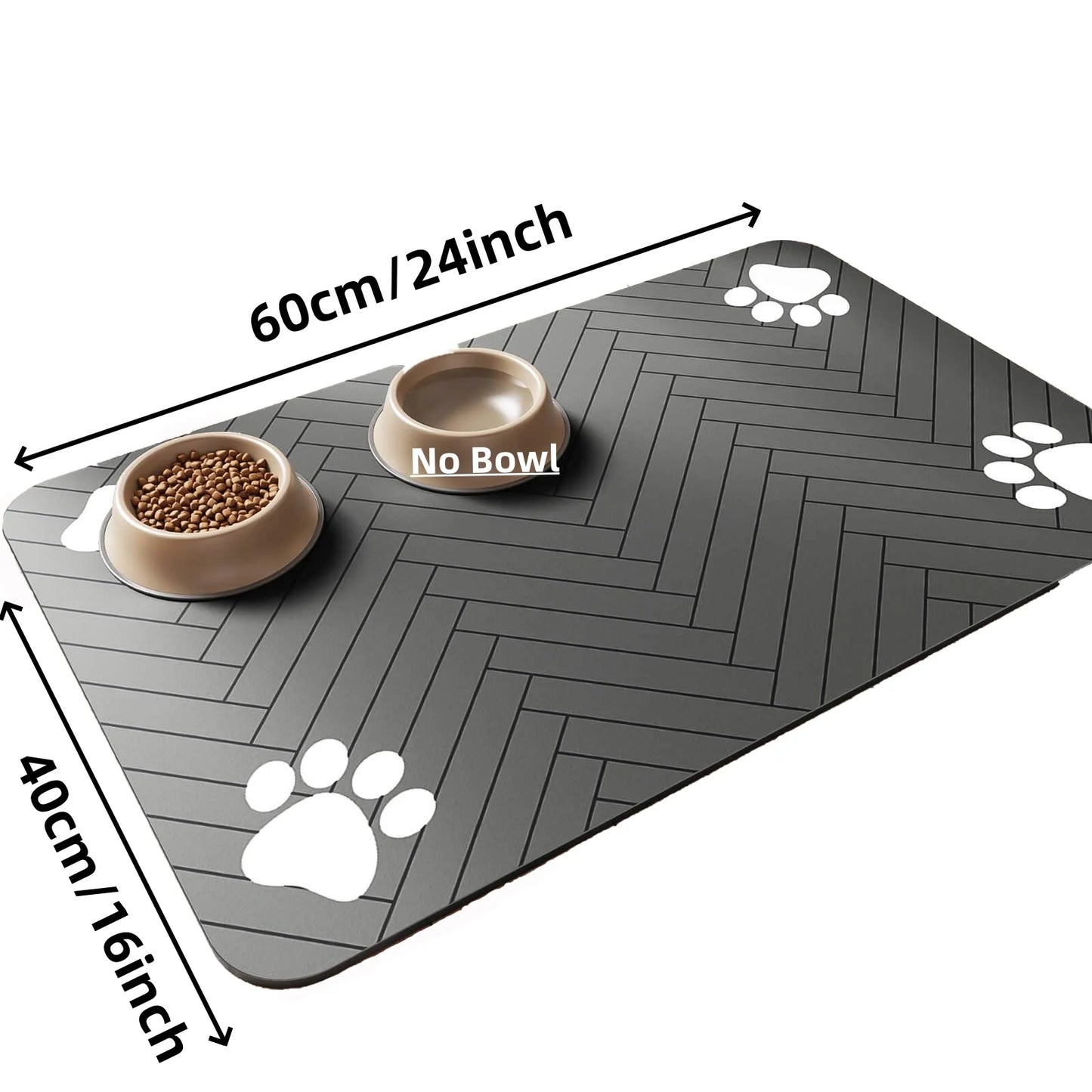 Pet Feeding Mat-Absorbent with Waterproof Rubber Backing