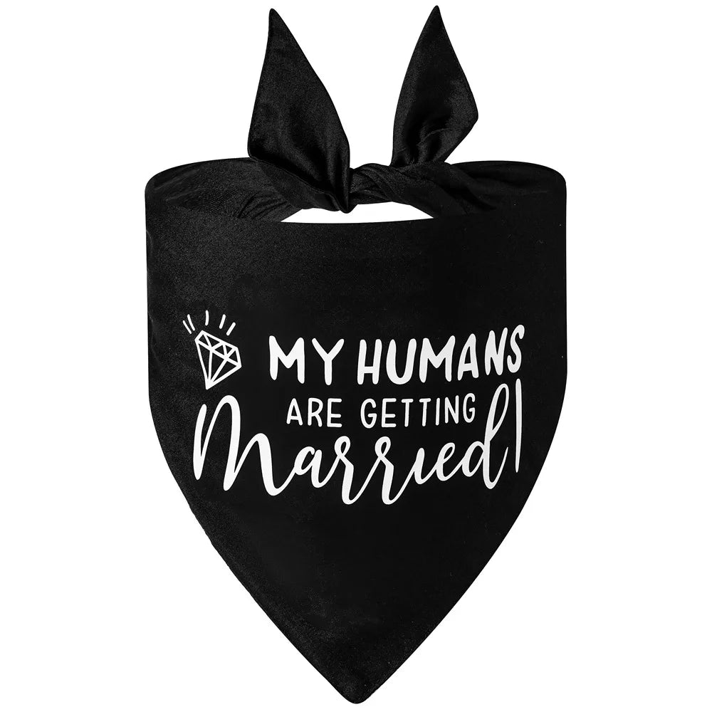 EverAfter Engagement & Wedding Pet Bandana – Charming Announcement Triangle Scarf