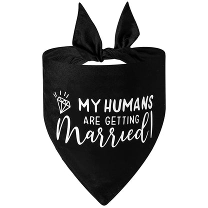 EverAfter Engagement & Wedding Pet Bandana – Charming Announcement Triangle Scarf