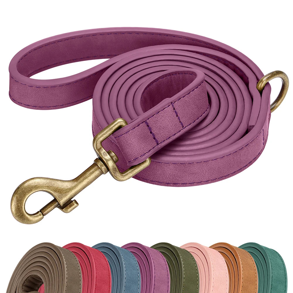ComfortGrip Premium PU Leather Dog Leash – Heavy-Duty 5ft Walking Lead with 360° Rotatable Hook