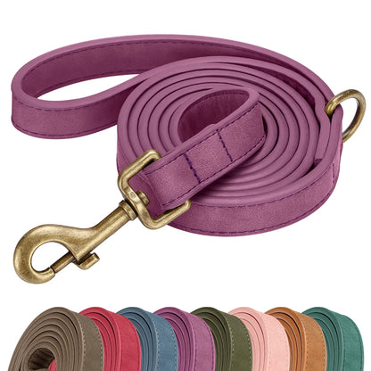 ComfortGrip Premium PU Leather Dog Leash – Heavy-Duty 5ft Walking Lead with 360° Rotatable Hook